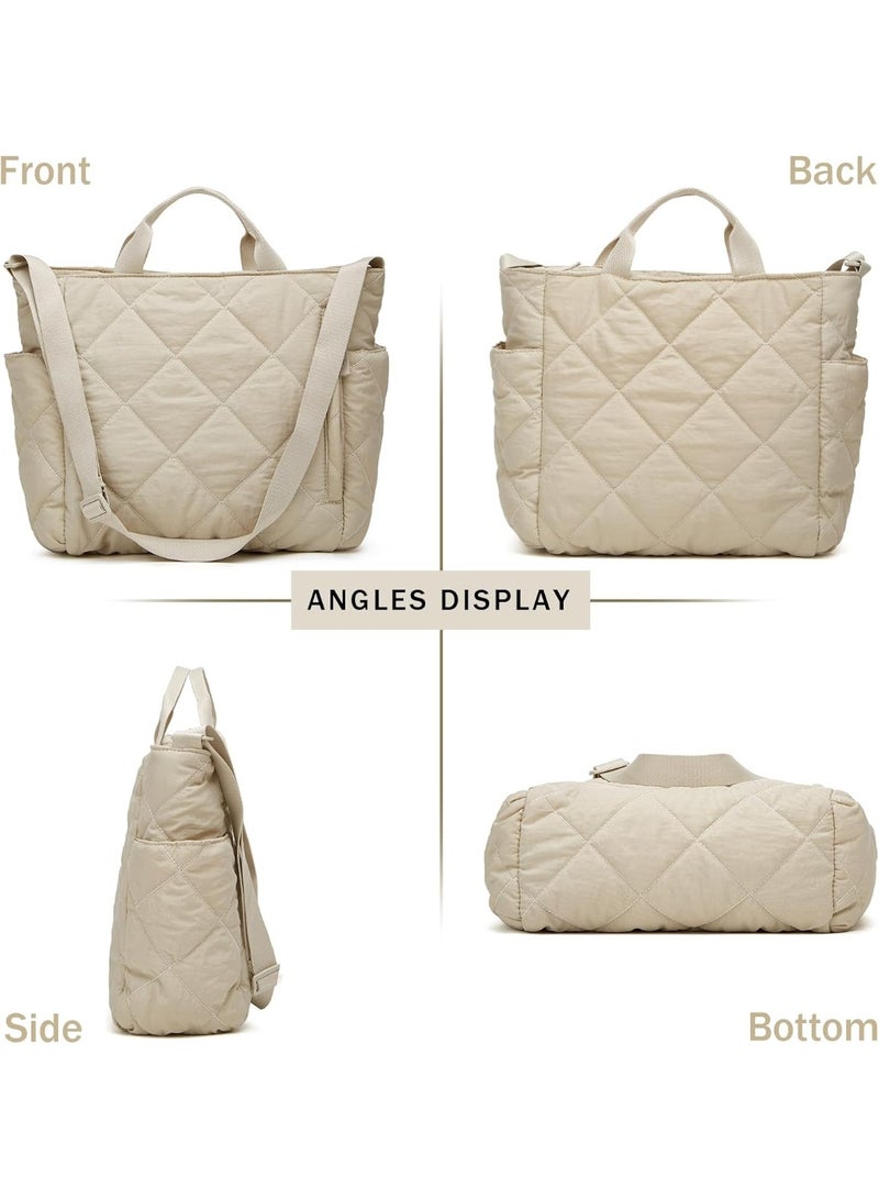 Tote Bag Canvas Waterproof-Crossbody & Shoulder Bag Multi Pockets & Functional Bag - Perfect For Shopping, Travel, Work,College, Students & Everyday Use. - Image 3